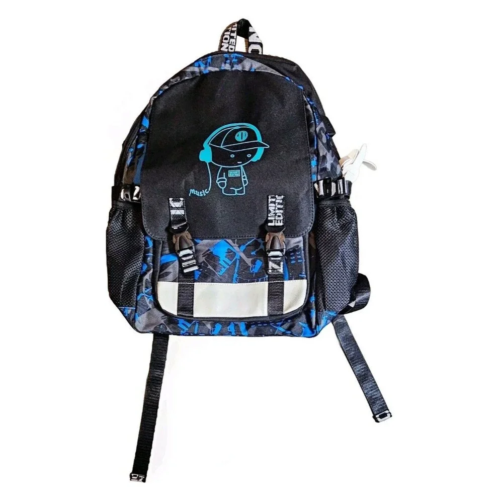 Men's Luminous Spine & Pressure Relief Backpack W/ USB Charging Interface + Hub